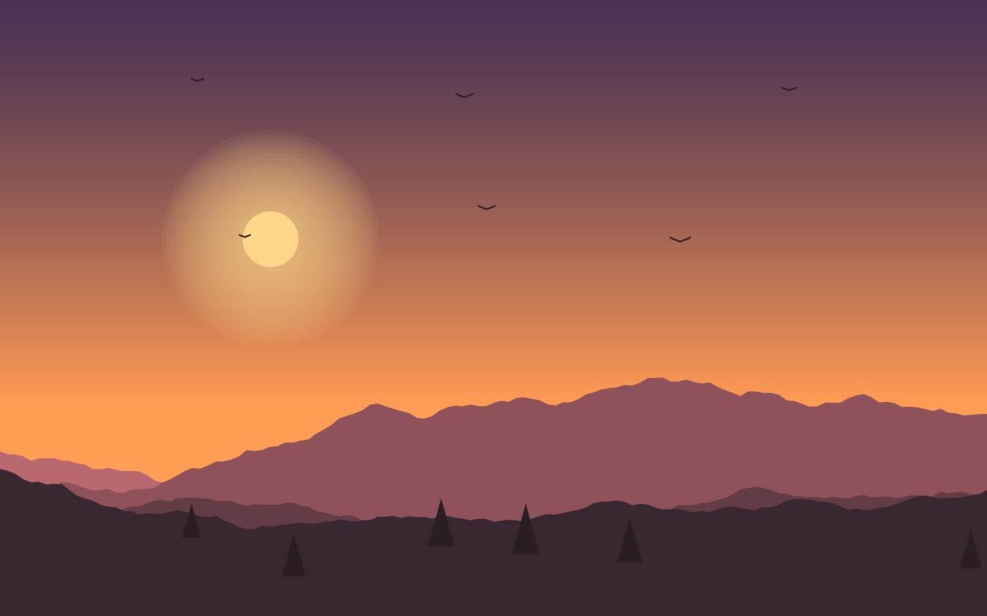Illustrazione di un paesaggio