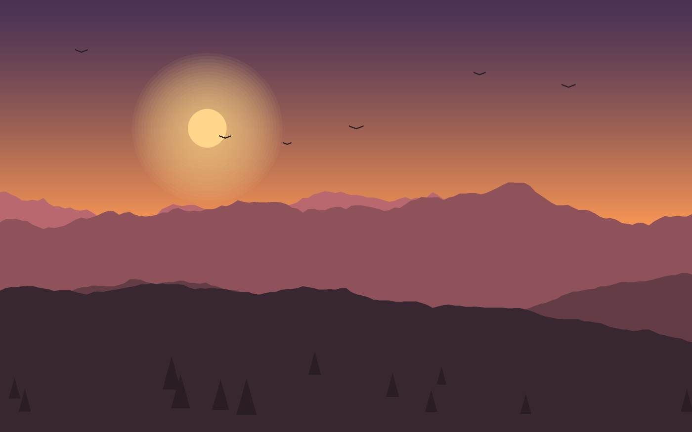 Illustrazione di un paesaggio