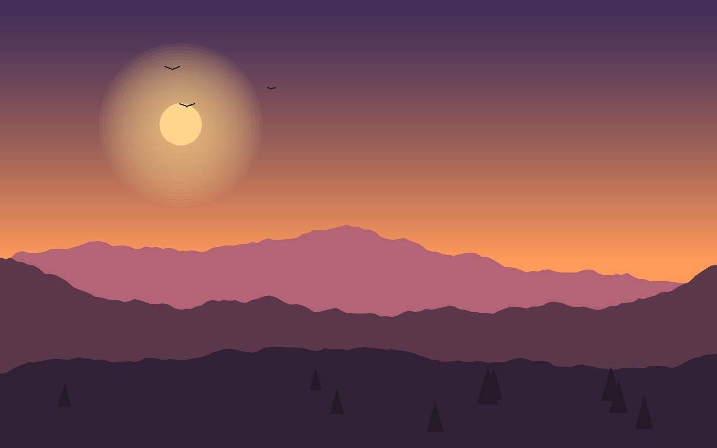 Ilustração de uma paisagem